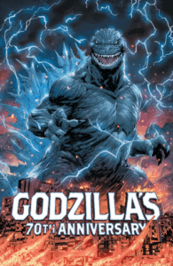 Godzilla's 70th Anniversary Deluxe Edition by James Stokoe, Matt Frank, Adam Gorham, Danny Lore, Joelle Jones, E.J. Su, and Liana Kangas (IDW)