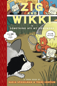 Zig and Wikki in Something Ate My Homework by Nadja Spiegelman and Trade Loeffler (TOON Books/Astra Publishing)
